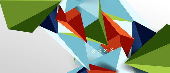 3d low poly abstract shape background vector illustration