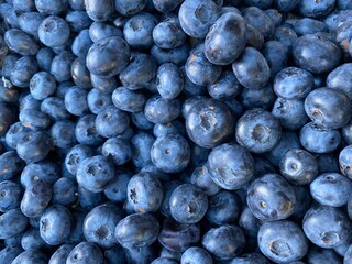blueberries on the table
