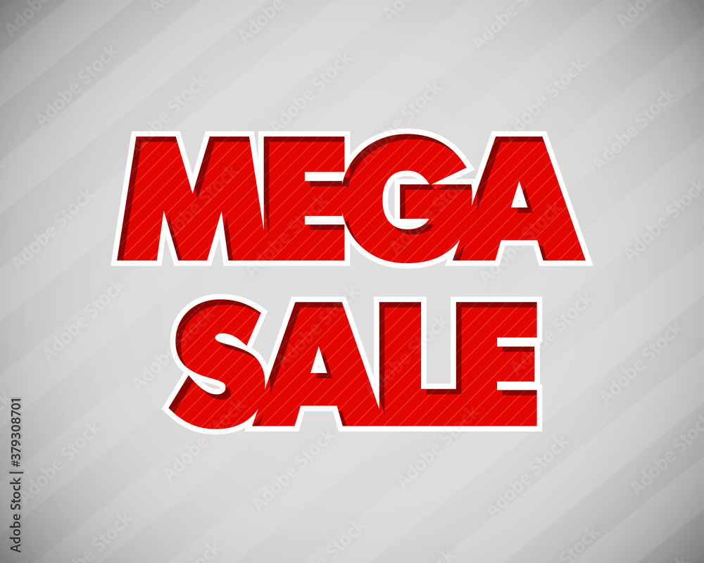 Wall mural mega sale red banner in pop-art style. illustration background