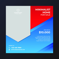 Home real estate property square banner for social media. Elegant sale and discount promo backgrounds for digital marketing.