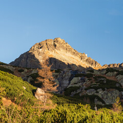 Strbsky stit mountain peak above Mlynicka dolina valley in autumn Vysoke Tatry mountains in Slovakia © honza28683