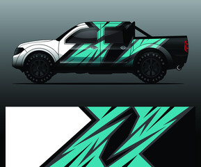 truck and vehicle Graphic vector. Racing background for vinyl wrap and decal