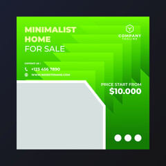 Home real estate property square banner for social media. Elegant sale and discount promo backgrounds for digital marketing.