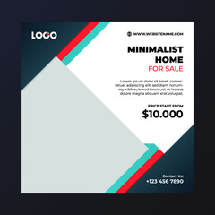 Home real estate property square banner for social media. Elegant sale and discount promo backgrounds for digital marketing.