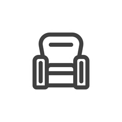 Armchair line icon. linear style sign for mobile concept and web design. Sofa chair outline vector icon. Symbol, logo illustration. Vector graphics