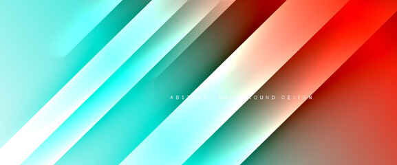 Fototapeta premium Fluid gradients with dynamic diagonal lines abstract background. Bright colors with dynamic light and shadow effects. Vector wallpaper or poster