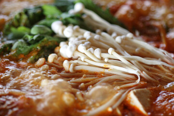 close up of Korean food
