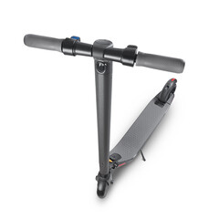 Gray electric stand-up scooter isolated on white.