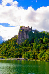 Fototapeta na wymiar Beautiful scene in Castle Bled in Slovenia