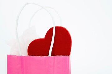 heart shape in shopping bag