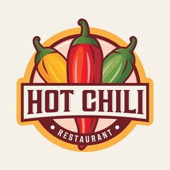 Hot chili logo design with illustration of chili pepper