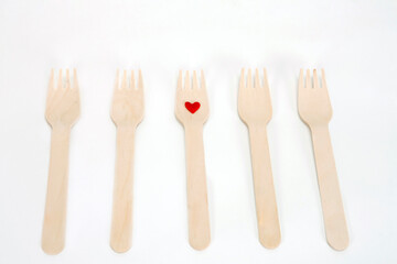 five forks and love heart