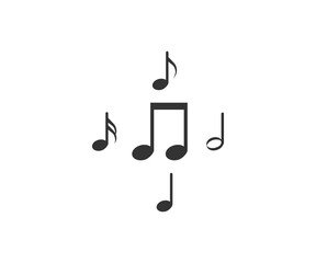 Audio, music note, notes icon. Vector illustration, flat design.