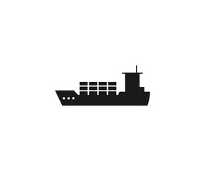 Sea, ship, shipping icon. Vector illustration, flat design.