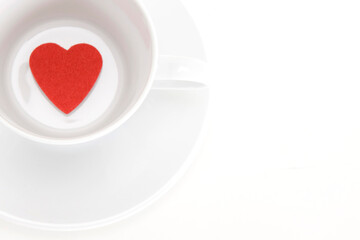 heart shape in the coffee cup