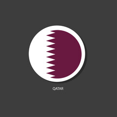 Qatar flag Vector circle with flags.