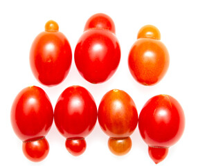 red cherry tomatoes on a white background