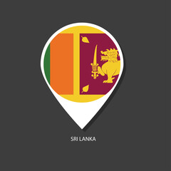 Sri Lanka flag Vector marker with flags.