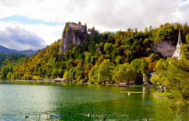 Beautiful scene in Castle Bled in Slovenia