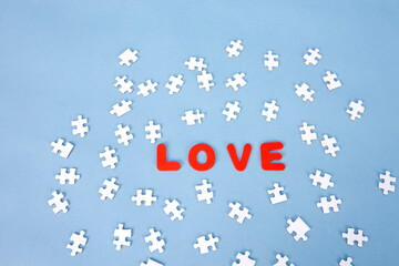 pieces of puzzle and "LOVE"