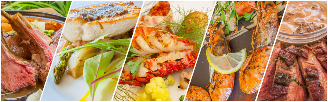 collage de plats festifs 