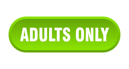 adults only button. rounded sign on white background