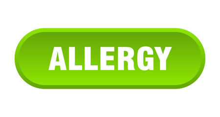 allergy button. rounded sign on white background