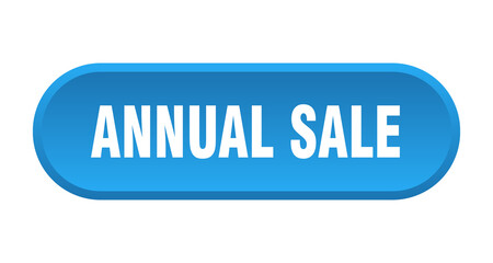 annual sale button. rounded sign on white background