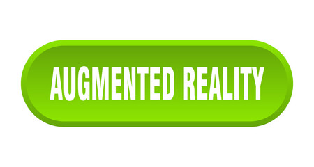 augmented reality button. rounded sign on white background