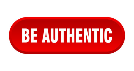 be authentic button. rounded sign on white background