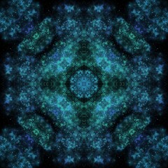 Symmetrical galaxy illustration background. Kaleidoscope design