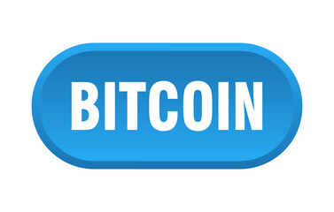 bitcoin button. rounded sign on white background