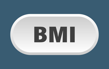 bmi button. rounded sign on white background