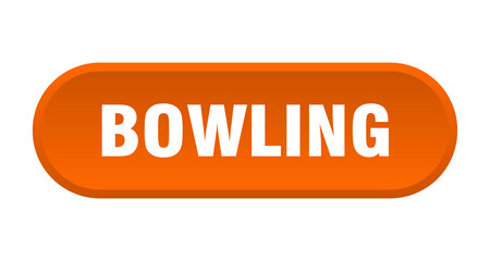 bowling button. rounded sign on white background