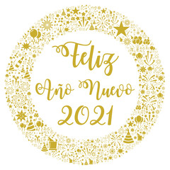 Happy new year 2021 in Spanish language 