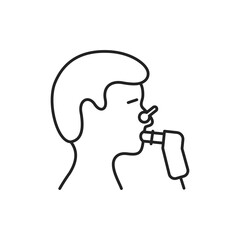 Functional pulmonary test black line icon. Medical and scientific concept. Laboratory diagnostics. Pictogram for web, mobile app, promo. UI UX design element.