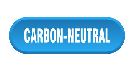 carbon-neutral button. rounded sign on white background