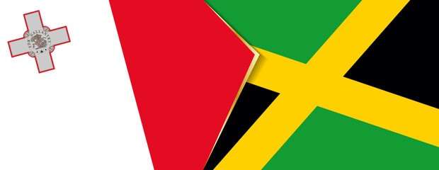 Malta and Jamaica flags, two vector flags.