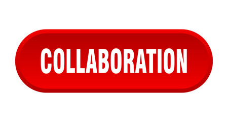 collaboration button. rounded sign on white background