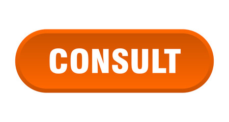 consult button. rounded sign on white background