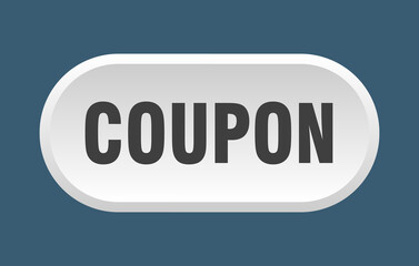 coupon button. rounded sign on white background
