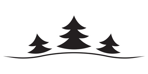 Obraz premium Fir trees icon. Spruce tree for Christmas card design. Xmas decoration element. Vector illustration.