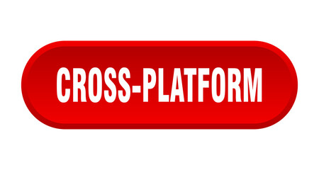 cross-platform button. rounded sign on white background