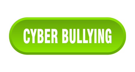 cyber bullying button. rounded sign on white background