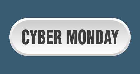 cyber monday button. rounded sign on white background