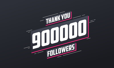 Thank you 9000,000 followers, Greeting card template for social networks.