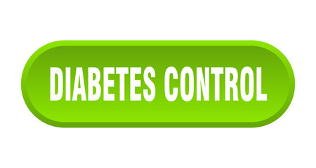diabetes control button. rounded sign on white background