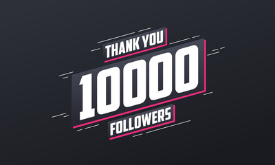 Thank you 10000 followers, Greeting card template for social networks.