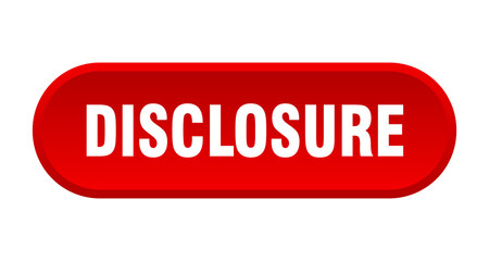 disclosure button. rounded sign on white background