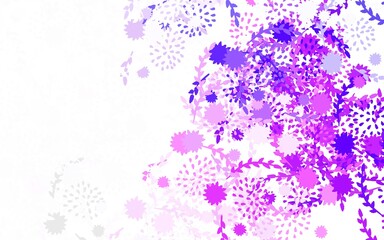 Light Purple vector natural backdrop with flowers, roses.